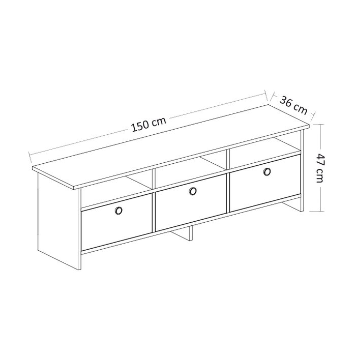 Hanah Home Oslo Soporte de TV Antracita y Roble